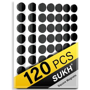 Sukh 120PCS Round Magnets Magnetic Tape Strip - Magnet Sheets Magnets with Adhesive Backing Magnet on One Side Self Adhesive on The Other Side for Fridge Organisation,Art Project,Classroom