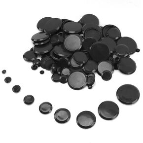 Red Hound Auto 50 Piece Flush Mount Black Hole Plug Assortment for Auto Body and Sheet Metal Assorted Sizes for 1/4, 3/8, 1/2, 3/4, 1, 1-1/4, 1-1/2, 1-3/4 and 2 Inch Holes