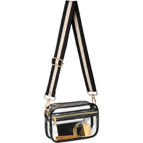 FANGSUN Clear Crossbody Bag Stadium Approved, Clear Purse for Women, Transparent Shoulder Messenger Handbag for Concert Sport