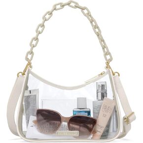 Missnine Clear Bag for Stadium Approved, Clear Crossbody Purse for Women Transparent Concert Handbag for Sport Stadium Events