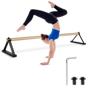 Wood Pirouette Bar Wood Parallettes Set Push up Bars for Gymnast Handstands Floor Training, 54 Inches in Length