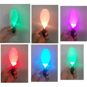 LED Light-Up Color Changing Maracas (7") Plastic. 6 Patterns Blinking Flashing Color Maracas. Flashy Noise Makers. DJ Promo Party Favor. (One Flashing Maraca)