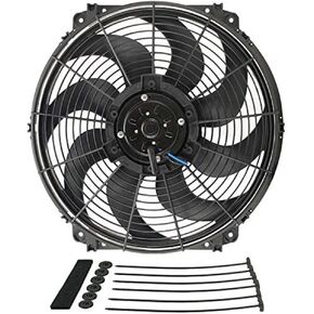 Derale 16626 16" Tornado Electric Fan Standard Kit , Black