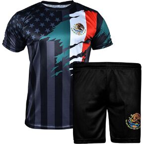 Mexico Kids Soccer Jersey & Short for Boys Girls Youth for Mexican Kids Soccer Unifrom