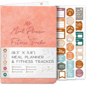 Graceful by Design Meal Planner and Fitness Tracker - Plan Workouts in our Fitness Journal for Women - Track Macros in our Food Journal for Women Weight Loss - Tear and Track with Perforated Pages