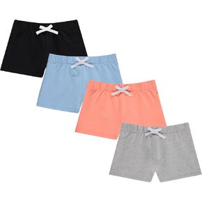 BTween 4 Pack Girls Shorts, Cotton French Terry Shorts for Girls, Kids Summer Clothing in Saudi Arabia
