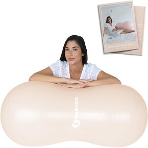 BABYGO® Peanut Ball for Labor Birth Pregnancy Exercise | Birthing Ball Maternity Labor Exercise Book & Foot Pump Included | Anti Burst
