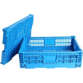 Collapsible Storage Bin/Containe， Transfer box,crate Transit storage of various items (Gray 23.6" L x 15.7" W x 8.6" H-two)
