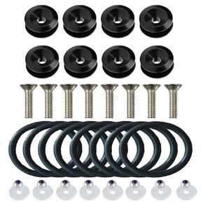 Universal CNC Aluminum Bumper Holder Quick Release Fastener Stainless Steel Bolt Kit for Car Bumper Trunk Fender Hatch Lid (Black)