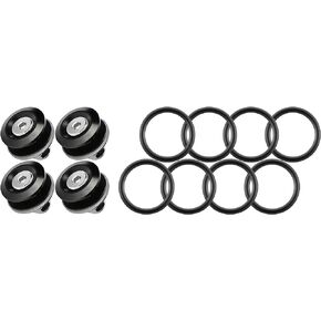 JDM Bumper Quick Release Front Rear Bumper Fasteners, 4 Piece (Black), 8 x O-Ring