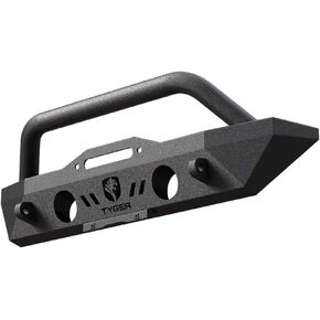 Tyger Auto TG-BP6J70078 Tyger Fury Short Stubby Front Bumper w/Winch Plate Compatible with 07-18 Jeep Wrangler JK; 2018-2024 Wrangler JL (Include 21-24 4xe); 2020-2024 Gladiator | Textured Black