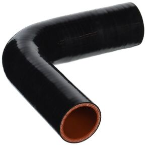 HPS HTSER90-150-175-BLK Silicone High Temperature 4-ply Reinforced 90 degree Elbow Reducer Coupler Hose, 75 PSI Maximum Pressure, 4" Leg Length on each side, 1-1/2" > 1-3/4" ID, Black