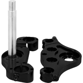 HCmotorku Motorcycle Triple Tree Clamp Bar Riser for 21" 23" Wheels 11 Degree Bagger Triple Trees Fit for Harley Touring Road King Street Glide Road Glide Electra Glide FLHT FLHX FLTR 2014-2023 Black