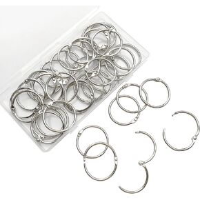1.5Inch (38 Pack) Loose Leaf Binder Rings, Nickel Plated Steel Binder Rings, Keychain Key Rings, Metal Book Rings, Silver, for School, Home, or Office
