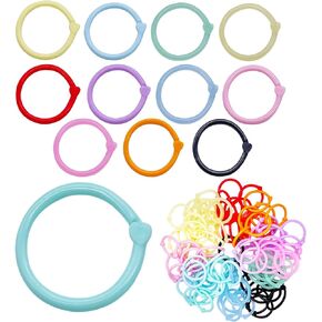 120 Pcs Plastic Binder Rings,0.6 Inch Loose Leaf Binder Clips,Crystal Colors Flexible DIY Keychain Rings Book Ring for Index Card Scrapbooks Flash Card Documents for Home School Office 12 Colors