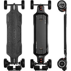 Exway Atlas Pro All-Terrain Off Road Electric Skateboards, Top Speed of 38 Mph, 24 Miles Range Mountain Board, External AUXPack Battery, Professional Electric Longboard for Adults