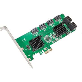Syba 8 Port SATA III to PCIe 3.0 x1 Non-RAID Expansion Card Dual ASM1064 Low Profile Bracket,SD-PEX40163