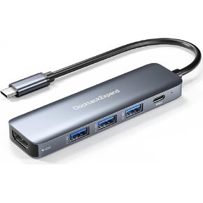 USB C Hub, DockteckExpand 7 in 1 USB-C Multiport Adapter with 4K HDMI, 100W Power Delivery, 3 USB 3.0 Ports, SD/TF Card Reader, for MacBook Pro/Air, iMac, iPad Pro, Surface Pro 7/8, XPS, HP and More