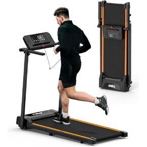 Folding Treadmill, Under Desk Treadmills for Home with 2.25HP, 12 HIIT Modes, Compact Small Treadmill for Home Office, Space Saving with Large Running Area, LCD Display in Kuwait