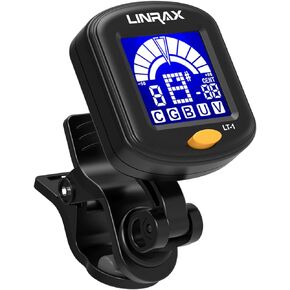 LT-1 Guitar Tuner, Clip On Tuner for Guitar Bass Ukulele Violin Viola Banjo Mandolin, Chromatic Tuner with 360° LCD Display, Digital Tuner for Stringed Instruments, Guitar Accessories, Black