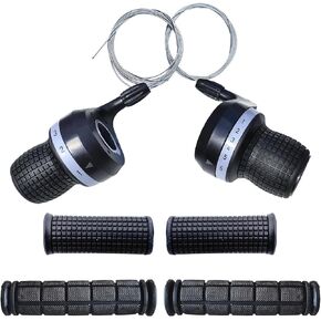 زوج واحد من مبدلات التروس بمقبض تويست للدراجة 3X6 Speed ​​DIP متوافق مع دراجة Shimano التجارية وزوج واحد من مقود الدراجة المطاطي غير القابل للانزلاق in Kuwait