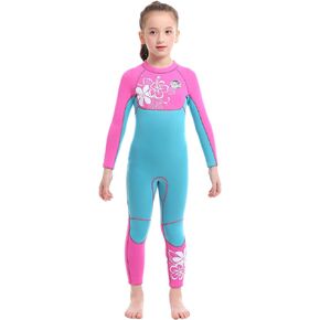 Girls 3mm Neoprene Full Wetsuit Back Zip for Snorkeling, Swimming, Diving