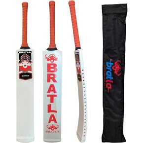 Bratla Cricket Bat for Tape Tennis Soft Ball - Lightweight Curved Profile | Powerful Strokes for Enhanced Performance | Adult Size, Lightweight Design