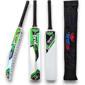 Bratla Legend Cricket Bat for Tape Ball Cricket, Ideal Cricket Bat for Tapped Tennis Ball & Softball Cricket - Full Size Men's Bat
