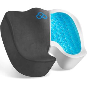 Seat Cushion, Chair Cushions, Office Chair Cushions, Anti-Slip Bottom & Removable Cover Tailbone Pain Relief Cushion, Memory Foam Seat Cushion for Office, Wheelchair, Car (Black)