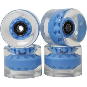 FREEDARE Skateboard Wheels with Bearings 60mm Longboard Wheels Cruiser Wheels Street(Clear, Set of 4)