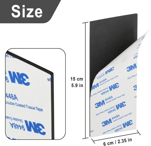 Magnetic Strips with Strong Adhesive Backing (5.9 x 2.35 inches) Magnetic Tape with Adhesive Backing Heavy Duty Magnet Strips for Refrigerator Whiteboard, Most Surface (150 x 60 x 2 mm, 2 pcs) in Kuwait