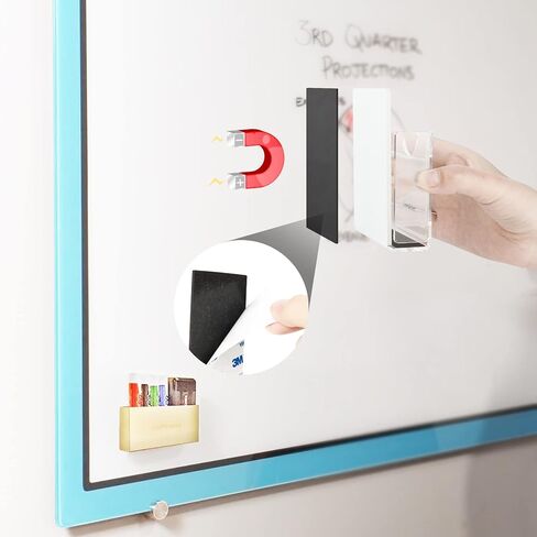 Magnetic Strips with Strong Adhesive Backing (5.9 x 2.35 inches) Magnetic Tape with Adhesive Backing Heavy Duty Magnet Strips for Refrigerator Whiteboard, Most Surface (150 x 60 x 2 mm, 2 pcs) in Kuwait