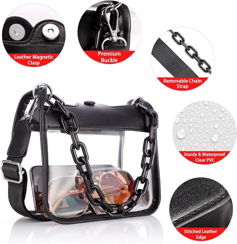 HAUTOCO Clear Bag Stadium Approved Clear Concert Purse for Women Clear Crossbody Handbag for Concerts Festivals Sports Events in Saudi Arabia
