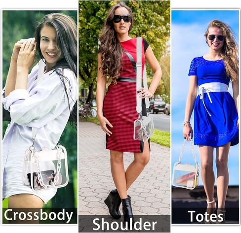 حقيبة شفافة من HAUTOCO معتمدة من الاستاد، محفظة حفلات شفافة للنساء، حقيبة يد كروس شفافة للحفلات الموسيقية والمهرجانات والأحداث الرياضية in Kuwait