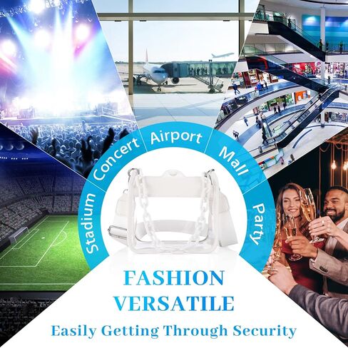 حقيبة شفافة من HAUTOCO معتمدة من الاستاد، محفظة حفلات شفافة للنساء، حقيبة يد كروس شفافة للحفلات الموسيقية والمهرجانات والأحداث الرياضية in Kuwait