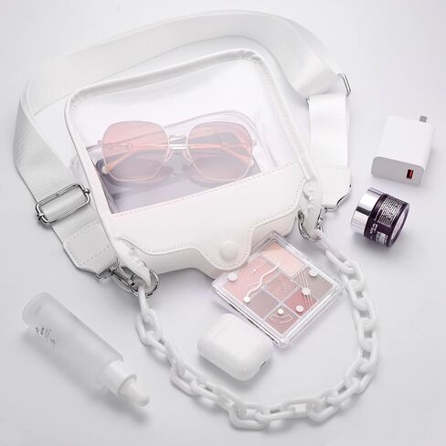 حقيبة شفافة من HAUTOCO معتمدة من الاستاد، محفظة حفلات شفافة للنساء، حقيبة يد كروس شفافة للحفلات الموسيقية والمهرجانات والأحداث الرياضية in Kuwait