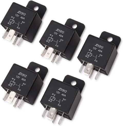 JD1912 Automotive Relay 4-Pin 40A 12V SPST Car Truck Van Motorcycle Boat Relay，5 Pack in Saudi Arabia