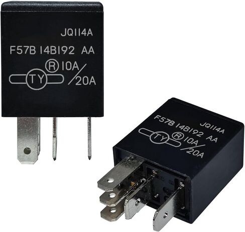 مرحل F57B14B192AA (مجموعة من 2)، 10A/20A 12VDC 5Pins مرحل السيارات F57B 14B192 AA - استبدال OEM، متوافق مع سيارات مختارة من Ford، Toyota، Cadillac in Kuwait