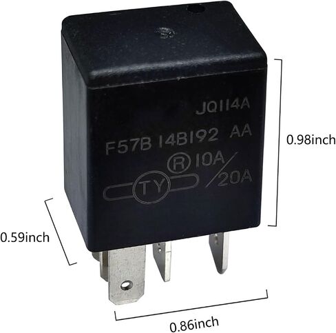 مرحل F57B14B192AA (مجموعة من 2)، 10A/20A 12VDC 5Pins مرحل السيارات F57B 14B192 AA - استبدال OEM، متوافق مع سيارات مختارة من Ford، Toyota، Cadillac in Kuwait