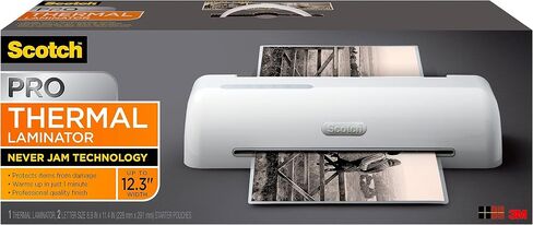 Scotch Brand PRO Thermal Laminator, 12.3-Inch, 1-Minute Warm-up, Fast Lamination, Never Jam Technology, 4-Roller Machine (TL1306), 4" x 19.8" x 6", White in Saudi Arabia