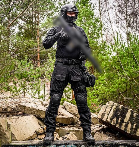 مجموعة زي قتال VOTAGOO GEAR G3 للرجال ملابس مموهة تكتيكية بدلة صيد كرات الطلاء مع وسادات الركبة والكوع in Saudi Arabia