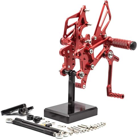 FXCNC CNC CBR 600RR Billet Motorcycle Rearset Foot Pegs Rear Set Footrests Fully Adjustable Foot Boards Compatible with CBR600RR 2007 2008 in Kuwait