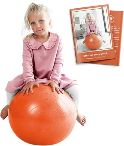 BABYGO® Sensory Peanut Ball for Kids Children | Autism Therapy Calming Development Activities Motor Skills Special Needs | Exercise Book & Pump Included | Anti Burst in Kuwait
