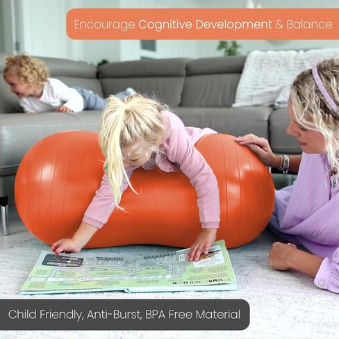 BABYGO® Sensory Peanut Ball for Kids Children | Autism Therapy Calming Development Activities Motor Skills Special Needs | Exercise Book & Pump Included | Anti Burst in Kuwait