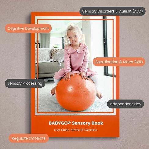 BABYGO® Sensory Peanut Ball for Kids Children | Autism Therapy Calming Development Activities Motor Skills Special Needs | Exercise Book & Pump Included | Anti Burst in Kuwait