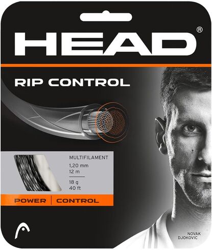 مجموعة سلسلة مضرب تنس Head RIP Control مقاس 40 بوصة - سلسلة مضرب متعددة الشعيرات مقاس 17، طبيعية in Saudi Arabia