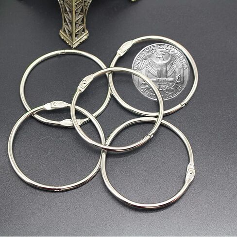 Binder Rings 1.5 inch 40 Pack, Loose Leaf Binder Rings, Book Rings, Metal Rings for Keychain Key Rings, Metal Book Rings, Silver, for School, Home, or Office_AB in Saudi Arabia
