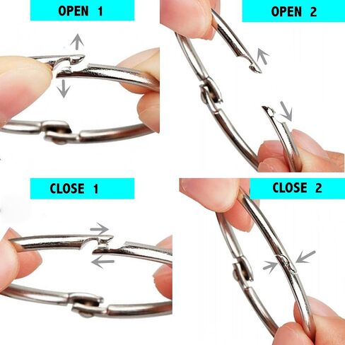 Binder Rings 1.5 inch 40 Pack, Loose Leaf Binder Rings, Book Rings, Metal Rings for Keychain Key Rings, Metal Book Rings, Silver, for School, Home, or Office_AB in Saudi Arabia