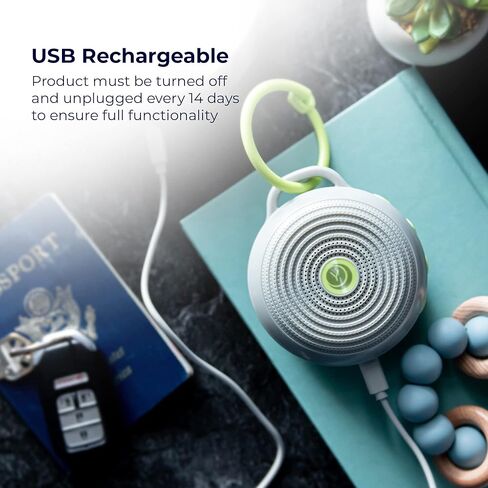 جهاز ضوضاء أبيض محمول من Yogasleep Hushh للأطفال، 3 أصوات طبيعية مهدئة مع التحكم في مستوى الصوت، صغير الحجم للاستخدام أثناء التنقل والسفر، قابل لإعادة الشحن عبر USB، مشبك آمن للأطفال وقفل للأطفال in Kuwait