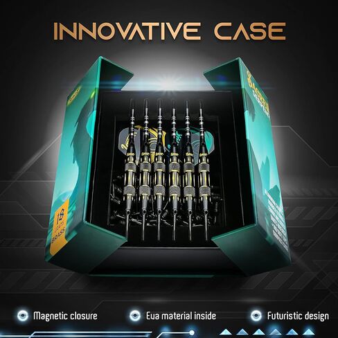 IgnatGames Darts Plastic Tip Sets - Soft Tip Darts for Electronic Dartboard - Plastic Tip Darts Set with Aluminum Shafts, O'rings, 100 Dart Tips and 16 Flights + Darts Wrench + Innovative Case in Saudi Arabia